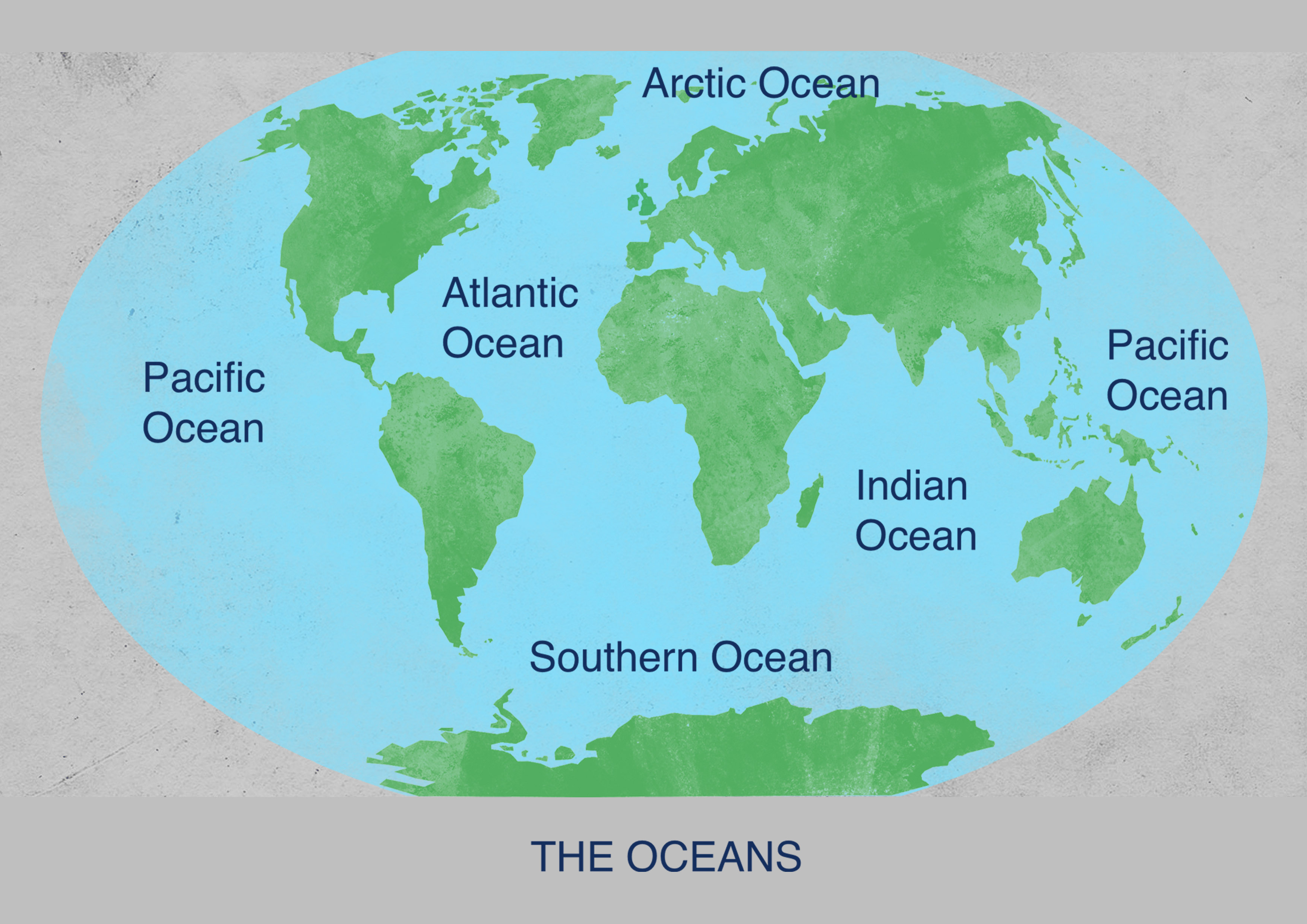 Map With 5 Oceans 